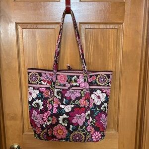 Vera Bradley Floral Tote - Pink and Brown
